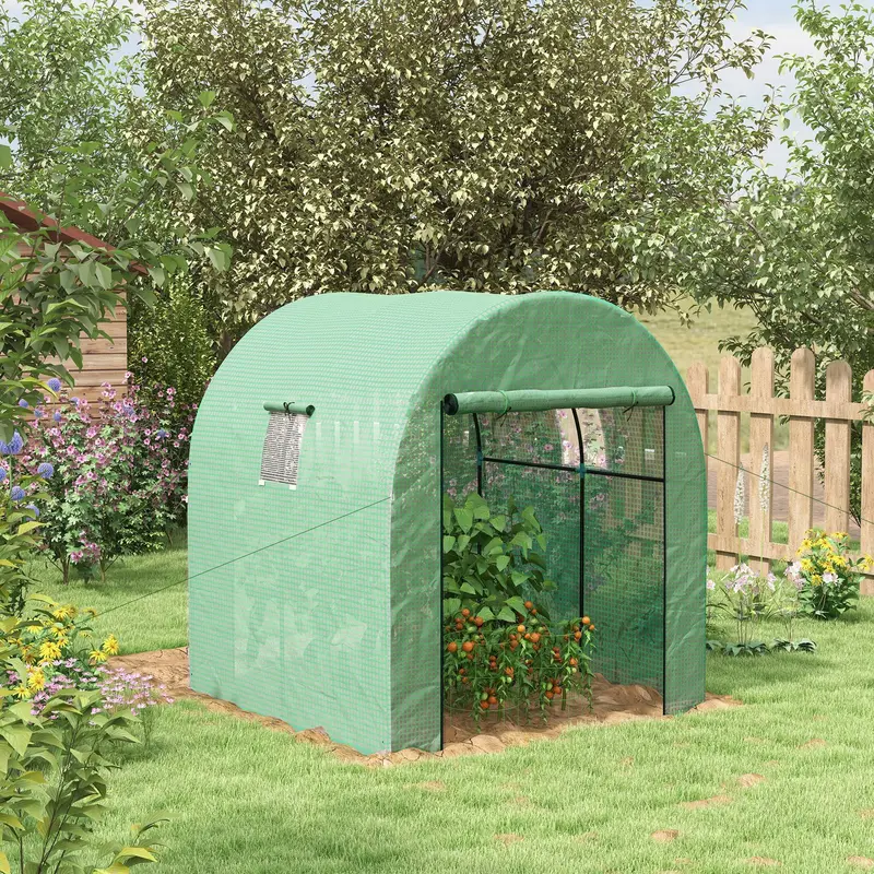 180 Cm X 180 Cm Walk-In Polytunnel Greenhouse – Spacious Outdoor Growing Enclosure (Green) 1
