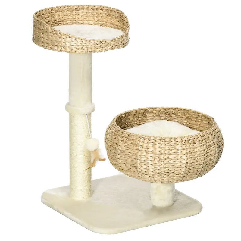 72 Cm Cat Tree Tower – Kitten Activity Center With Sisal Posts, Cozy Beds & Hanging Toy 1