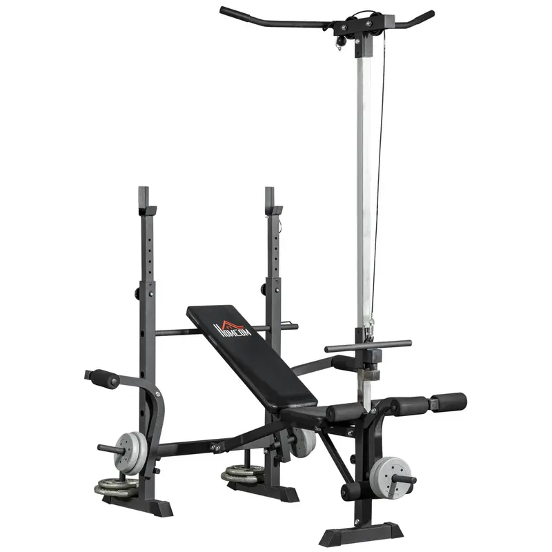All-In-One Adjustable Weight Bench With Pulley System – Includes Squat Rack, Leg Developer, Butterfly Press & Weight Storage 1