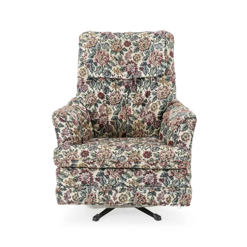 Beige Floral Tapestry Armchair With Upholstered Seat 1