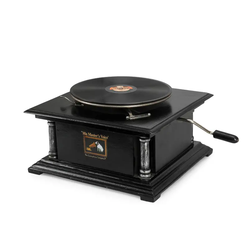 Black Turntable Stand With Gramophone Base Design 1