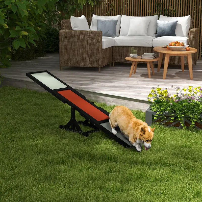 Black Wooden Dog Seesaw For Large Breeds – Anti-Slip Agility Equipment 1