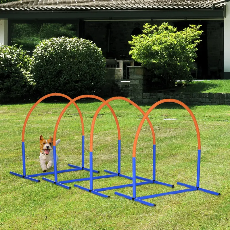 Blue Portable Dog Agility Kit – Four-Piece Training Set For Home Or Yard Use 1