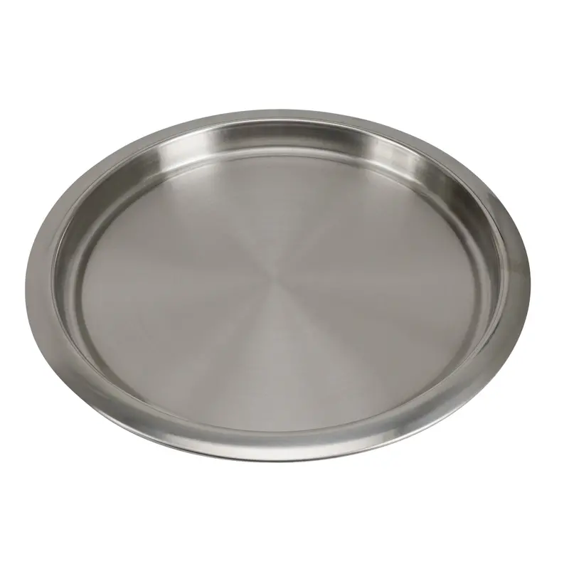 Circular Mirror-Finished Stainless Steel Serving Tray 1