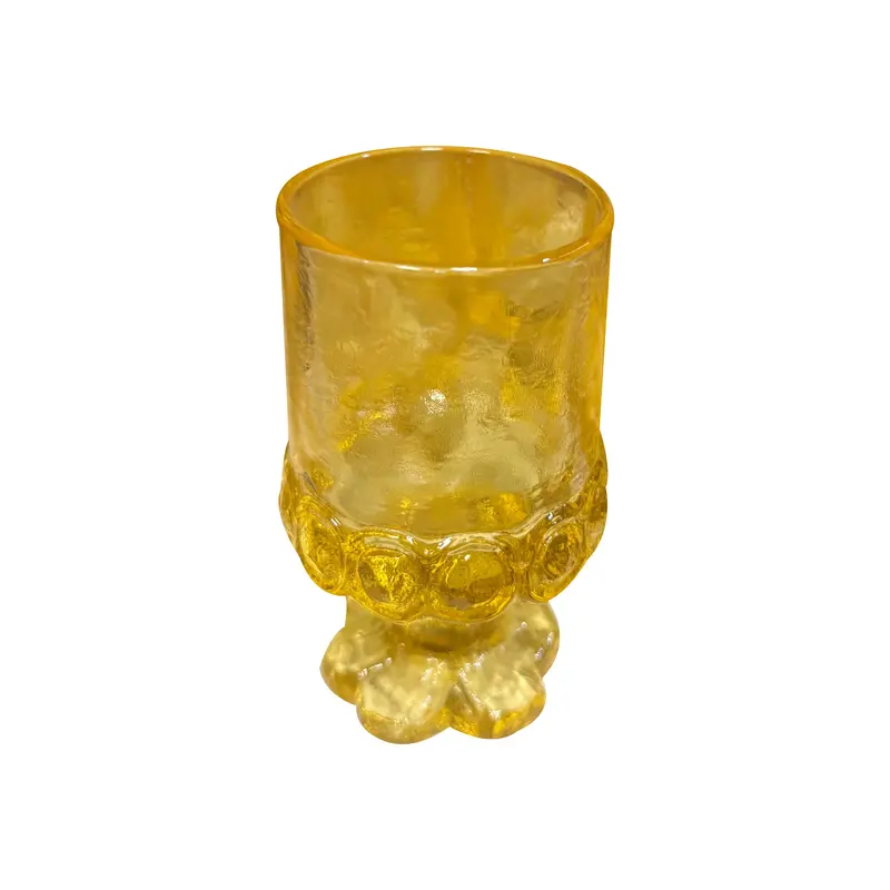 Compact Yellow Short-Base Glass Vase For Small Blooms 1