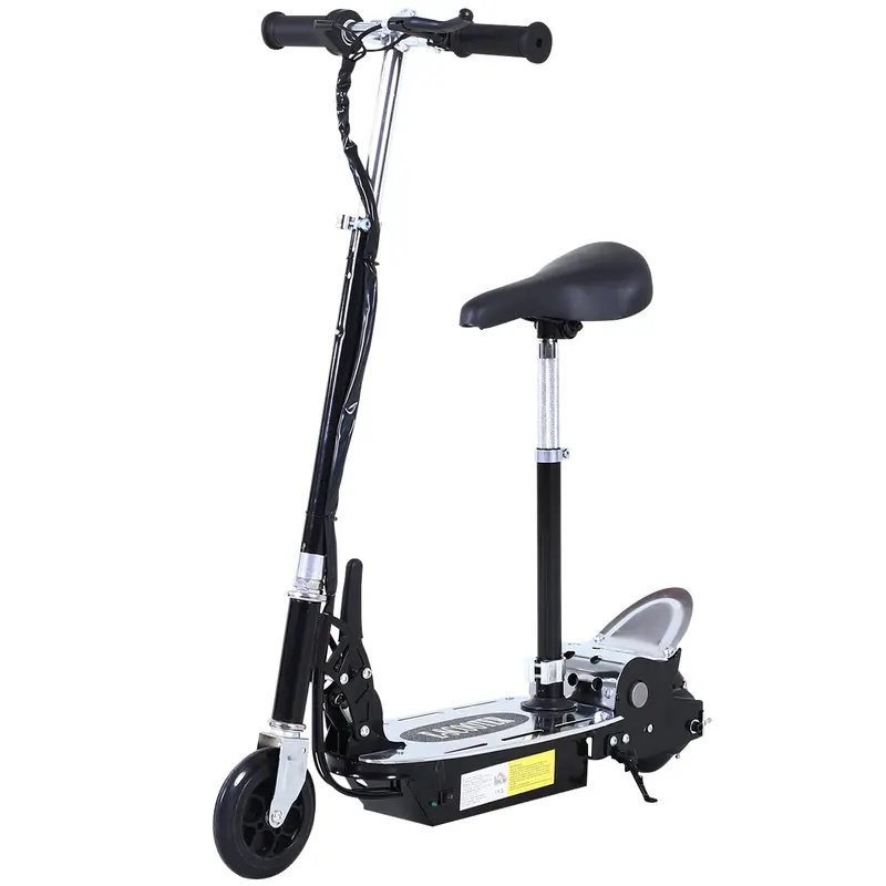 Foldable Electric Scooter With Height-Adjustable Seat And Reliable Brake System – Sleek Black Commuter Model 1