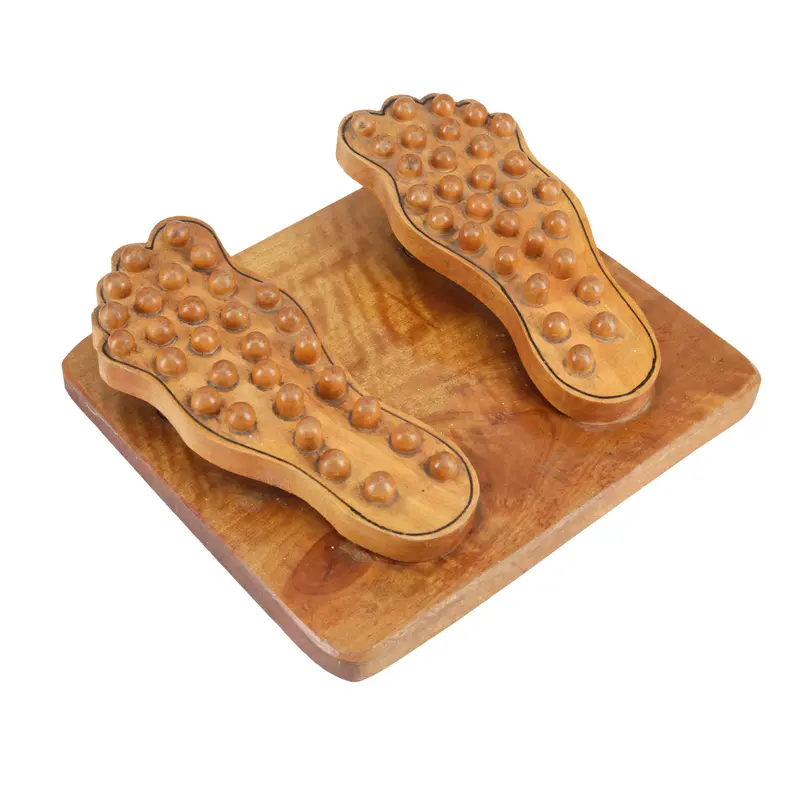 Hand-Carved Vintage Wooden Foot Massager 1