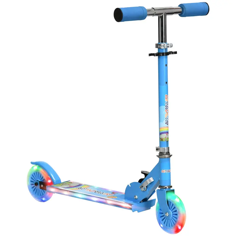 Light-Up Musical Kids Scooter – Adjustable Height, Foldable, Ages 3–7 – Blue 1