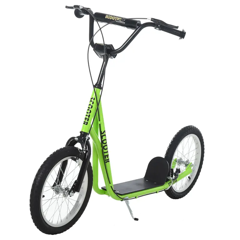 Mcl Adjustable Kick Scooter For Kids – Dual-Brake, Anti-Slip Deck & Pneumatic Tires For Ages 5+ (Green) 1