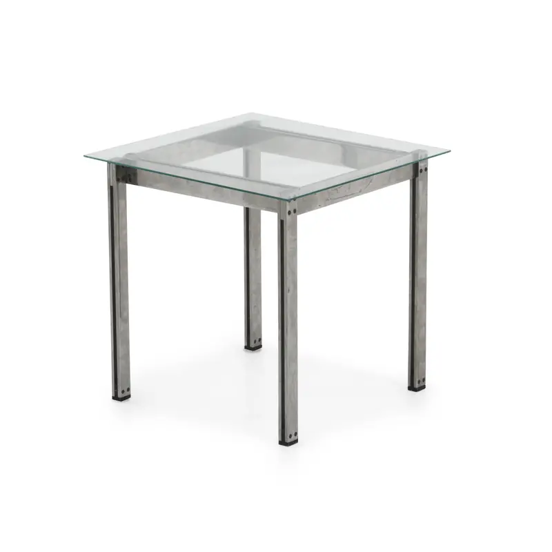 Modernica-Inspired Glass And Steel Square Side Table 1