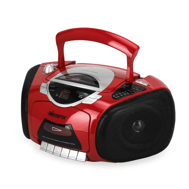 Red Memorex Portable Cassette Boombox 1