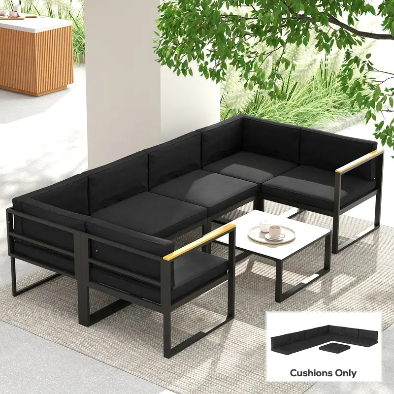 Set Of 14 Dining Chair Cushions – Solid Black, Universal Fit For Indoor & Outdoor Seating 1