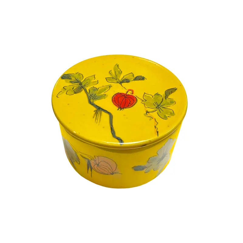 Sunny Yellow Round Ceramic Mini Box 1